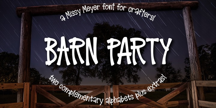 Beispiel einer Barn Party Regular-Schriftart